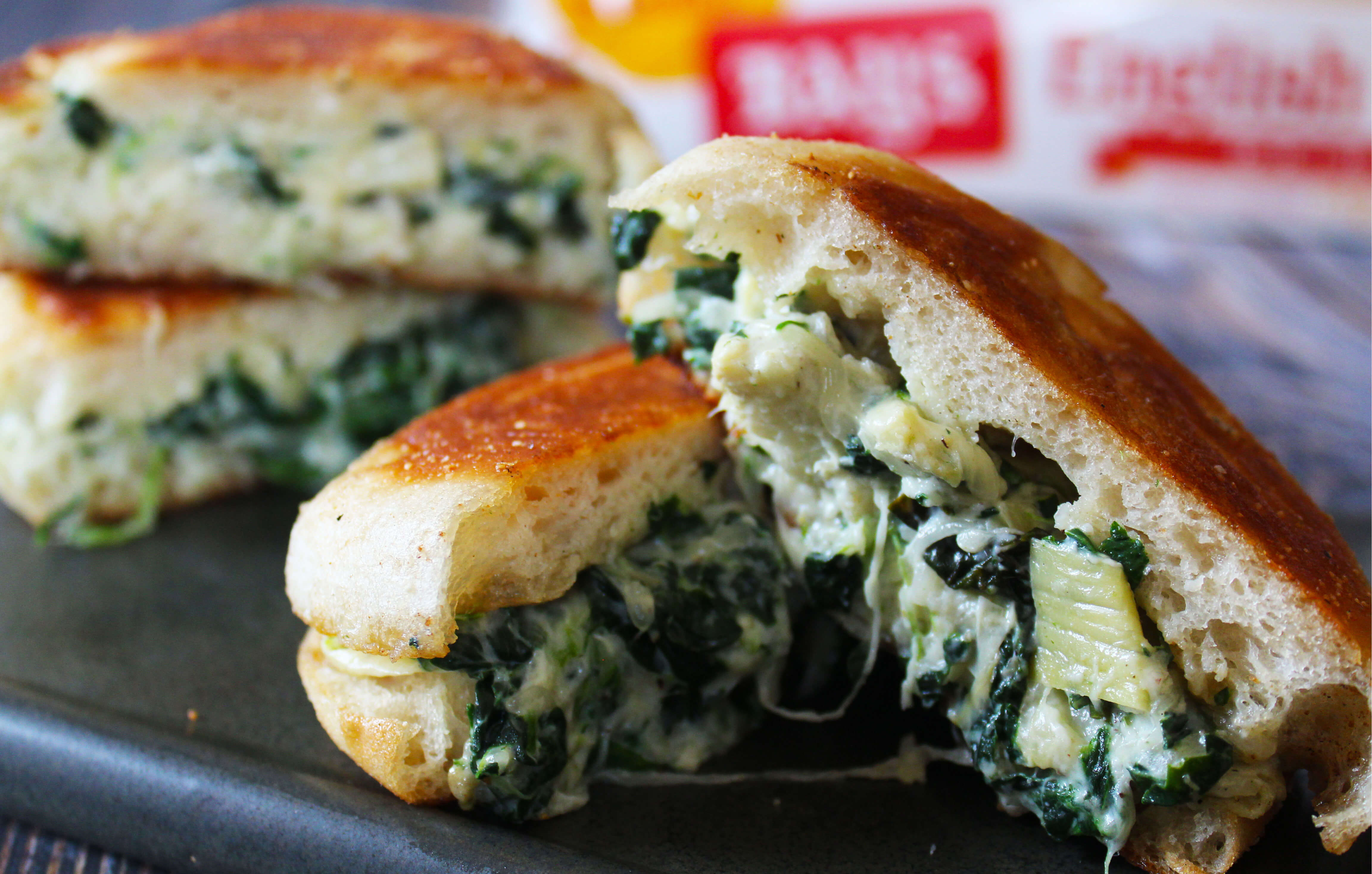 Spinach Artichoke Grilled Cheese Sandwich